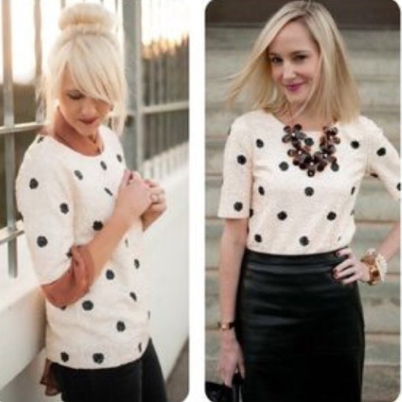 sequin polka dot top
